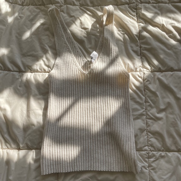 White Basic Tank Ribbed - Picture 2 of 2